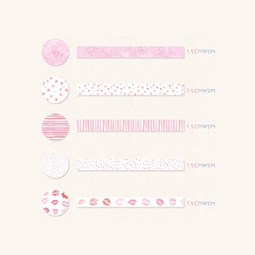 Decorativa Masking Paper Tape Gift Set para Scrapbooking DIY Decoração Gift Embalagem Cada Rolo 5m
