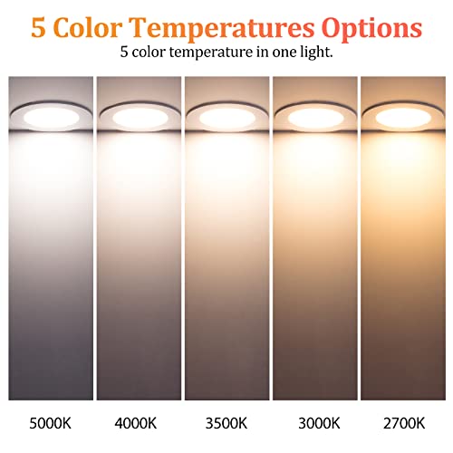 Vtuik 8 Pack 5 Inch 10W Led Can Light Retrofit With Junction Box, 850Lm/Cri85 Ultra Thin Led Recessed Lighting 5Cct 2700K-5000K With A Simple Switch Ic Rated,Etl Listed #TOP2