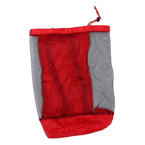 TOYANDONA 1pc Large Capacity Portable Mesh Bag for Beach Snacks Books Storage Bag with Rinsing Design for Activities Red