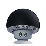 Altavoz Bluetooth portátil,Altavoz de Hongos,Bluetooth V2.1 con Ventosa,Compatible con iPad, iPhone, teléfonos Android,computadora portátil (Negro)
