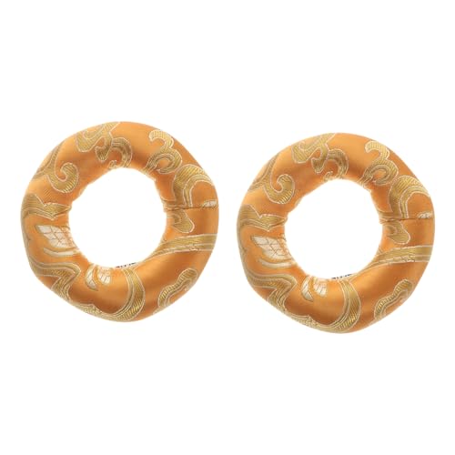 Vaguelly 2個サウンドボウルパッド シンギングボウルマット 仏教製品用クッション 音響効果に配慮した設計 軽量で携帯便利 仏壇や瞑想シーンに適したアイテム