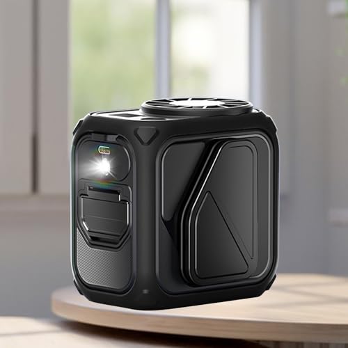 Ventilateur de taille portable et camping rechargeable avec lampe