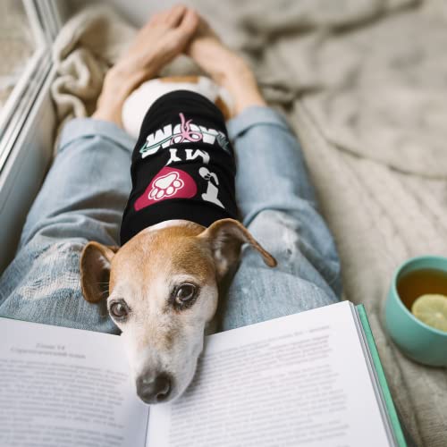 Soft Dog Shirt For Small Dogs Girl Cotton Dog Clothes For Medium Dogs Boy Funny, I Love Mom Dog T Shirt, Heart Embroidery Pattern,Breathable Puppy Tank Top Vest Tee Sleeveless Black,Gifts For Dog Mom #TOP1