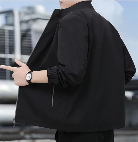 Image of Men's Lightweight Jackets Casual Windbreaker Stylish Golf Full Zip Up Work Dress Business Varsity Jacket Waterproof