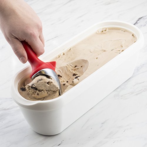 Tovolo Glide-A-Scoop, base antiderrapante, banheira de sorvete, 2,3 litros, branca