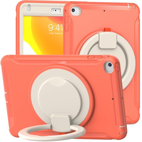 Coque iPad mini 5 et 4 intégrale orange antichoc avec support
