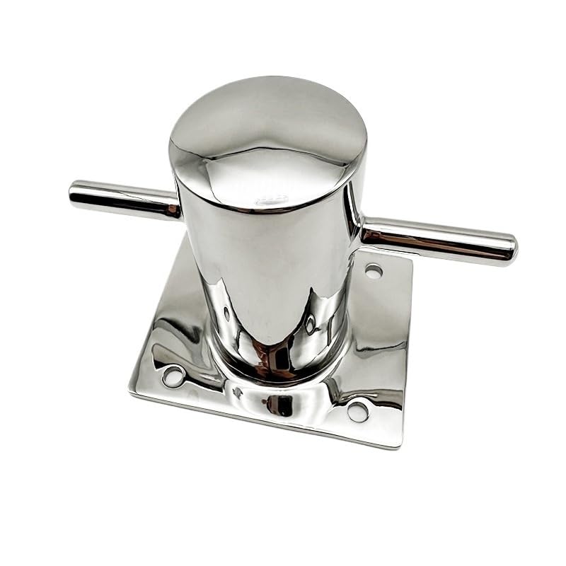 Borne de quai inox 316 avec borne d'amarrage cylindrique 120mm tige transversale yacht