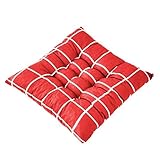 Set-Typ: Nein TTYAC 40x40cm Soft Square Stripe Sitzkissen Rückenkissen Krawatte auf Stuhlkissen Sofasitzkissen Car Pad Kissen Für Home Office Winte, Rot