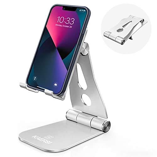KAERSI Foldable Phone Stand & Tablet Holder - Adjustable Angle for Video Chats- Phone Cradle Dock Compatible with iPhone 13 12 pro 11 X Xs max 8 7 6 6s Plus SE 5 5s SE, All Phones, Tablet(4-10")