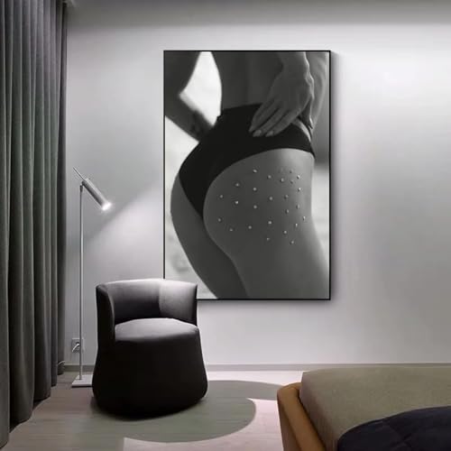 Tableau cadre noir et blanc femme nue pour habiller grand mur