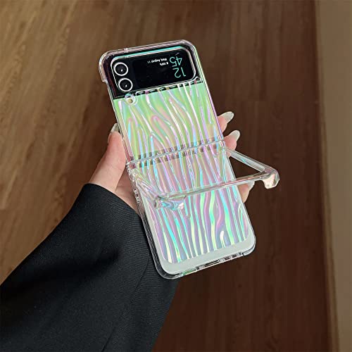 Coque Galaxy Z Flip 4 luxe effet de vagues laser et support - 3