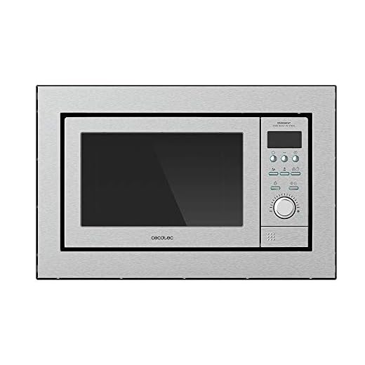 Cecotec Microondas encastrable Digital GrandHeat 2500 Built-In Steel. 900W, Integrable, 25 Litros, Grill, 10 funciones preconfiguradas, Multicooking, Quick Start