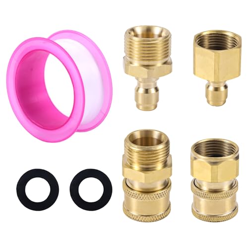 Gosknor 4pcs M22-14mm to 1/4in Pressure Washer Adapter, Quick Connect & Fast Disconnect Power Washer Adapter to 1/4in for Power Washers Hose Pump 5000 PSI