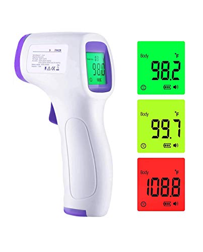 Thermometre frontal, thermometre sans contact adultes, enfants et bébés, thermometre infrarouge de haute précision, alarme de fièvre à écran LCD numérique et fonction de mémoire Cover