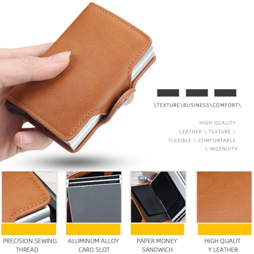 Premium RFID Blocking Wallet, Pop Up Card Case, Men's or Ladies' Credit card wallet，Aluminum Card Holder，Minimalism，9-14 Card Capacity | Cash Slot3