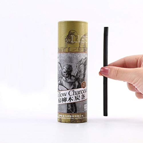 Holzkohle-Sticks, Baumwollweiden-Skizzen-Stifte zum Zeichnen, 25 Stück Cover