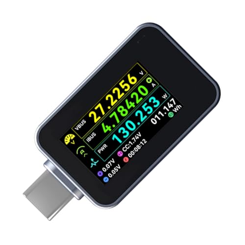 Tester USB C digital con pantalla LCD para medir voltaje corriente y potencia de dispositivos