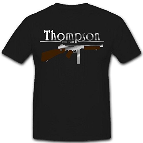 T-shirt noir pistolet Thompson XL parfait pour un look streetwear urbain