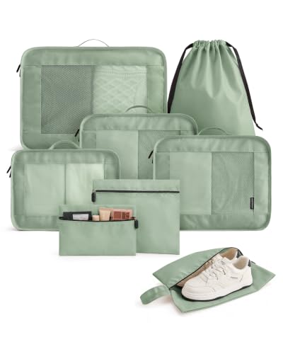 LIGHT FLIGHT 8 Set Packing Cubes for Travel, Cruise Ship Travel Essentials