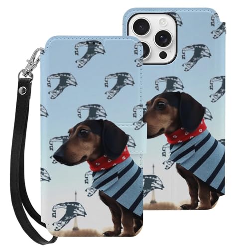 HKMNLEW iPhone 16 Pro Max�p�t���b�v�E�H���b�g�P�[�X ���X�g�X�g���b�v�t���A�p���̃_�b�N�X�t���g�v�����g PU���U�[�ϏՌ��g�ѓd�b�P�[�X�J�o�[ �J�[�h�z���_�[&�L�b�N�X�^���h�t��