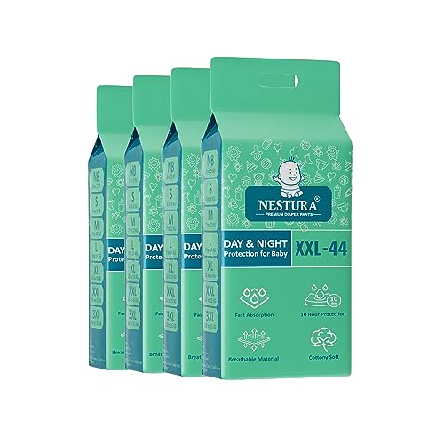 Image of Baby Diaper Pants Double Xl (XXL) Pack of 4, 176 Count, (15-25 kg)