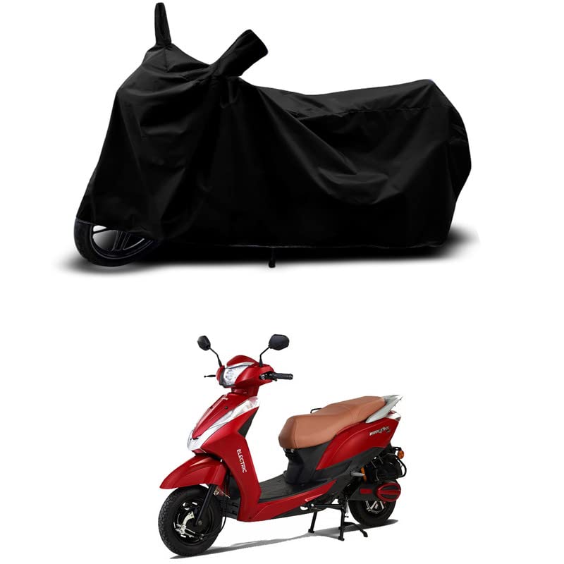 Image of 100% Scratchproof /UV-Rays /Heat Protection /Birds Dropping /Water Resistant /Dust Proof /Waterproof /Bike Scooty Two Wheeler Body Cover Compatible for Ampere Magnus EX STD All Varients[Black]