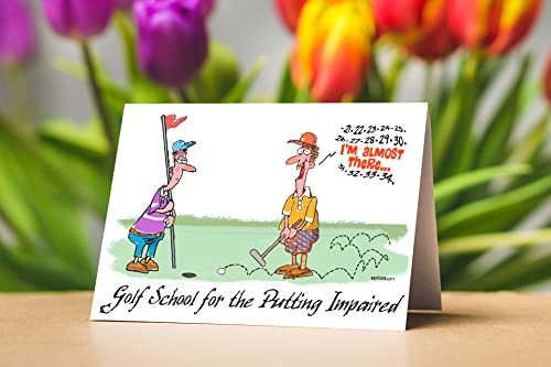 Image of Stonehouse Collection Funny Golf Cards for All Occasions | Humorous Assorted Golf Designs Note Cards | Note Card Set with Envelopes