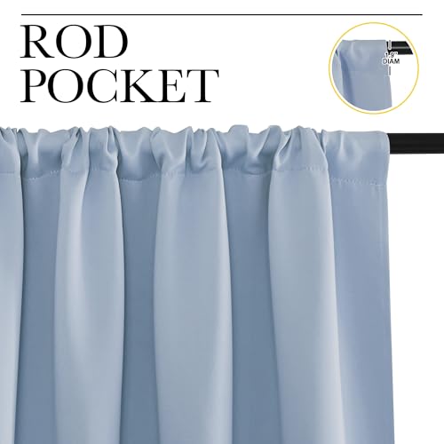 NICETOWN RV Blackout Curtains for Camper Windows, Vintage Blue, 29" Wide by 40" Long, 2 PCs, Short Blackout Curtains & Drapes, Thermal Insulated Blackout Curtain Panels for Kids Room, Play Room by NICETOWN - Used condition - Image 2