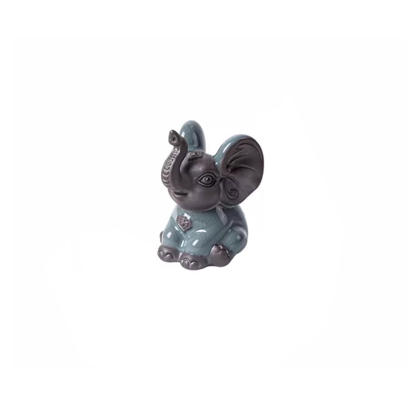 Elefante de cerámica para té: mascota de té creativa para decoración de escritorio