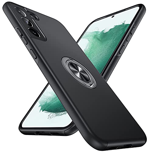 Coque Samsung S22 Plus noire avec support anneau pour regarder vos vidéos en voyage