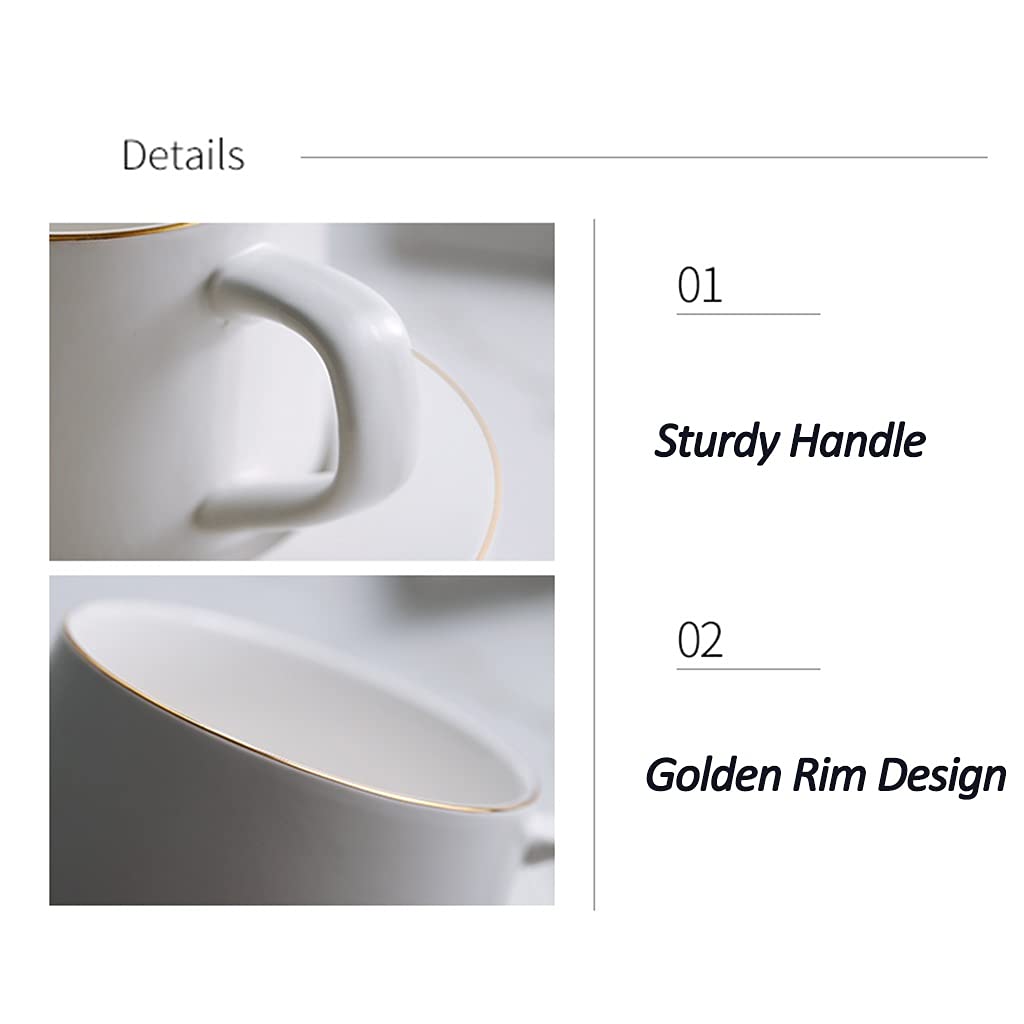 Kaffee Cups Set von 2, tassen mit untertassen, 8,5 Unze für Spezialitätenkaffeegetränke, Latte, Café Mokka und Tee, Becher Geschenkset für Männer Damen Dad Mama Friend's Brithday ( Color : Black )