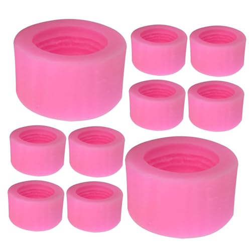 CIYODO 10 Piezas Molde de fondant de macarrón Molde de fabricación de jabón gel de sílice rosa