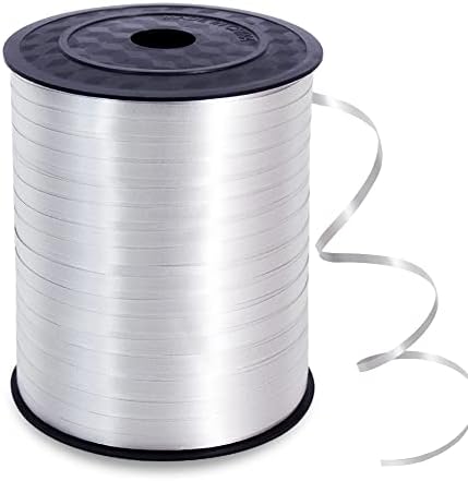 500 Yards Curling Ribbon-Balloon Ribbon-Balloon String for Art&Craft Decor,Gift Wrapping,Ribbons and Bows for Christmas New Year Birthday Gifts (Silver)