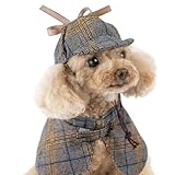 Disfraz para Perro, Lindo Conjunto de Ropa de Detective para Mascotas, Disfraz de Halloween, Cosplay, Fiesta, Invierno, Capa, Sombrero, para Perros pequeños y medianos y Gatitos (Peso Rec. 8 Libras