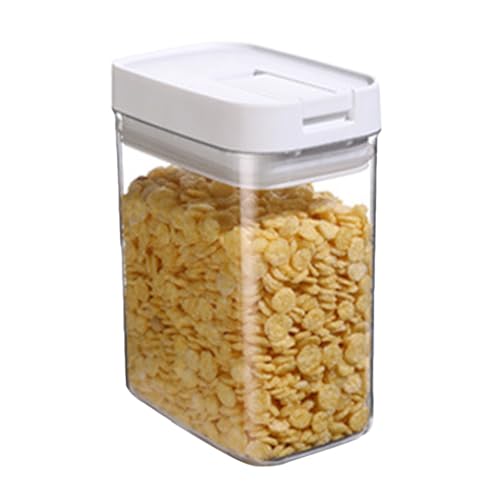 Baxnore Contenedor hermético de almacenamiento de alimentos, grande, 800 ml, plástico transparente, apilable, sellado, recipiente de almacenamiento de alimentos secos para cereales