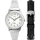 Timex Easy Reader Women's 25mm Expansion Band Watch and Leather Strap Box Set TWG025200