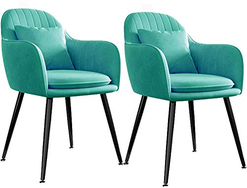 Ensemble de 2 chaises de salle à manger fauteuil vanité métal - 2