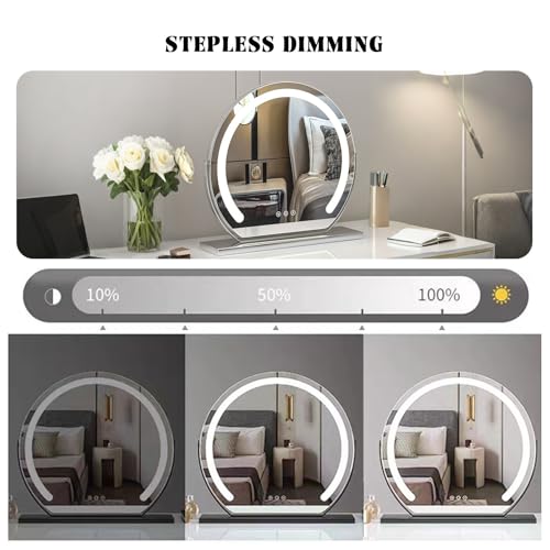 Miroir de salle de bain LED avec fixation murale et 3 températures de couleur - 8