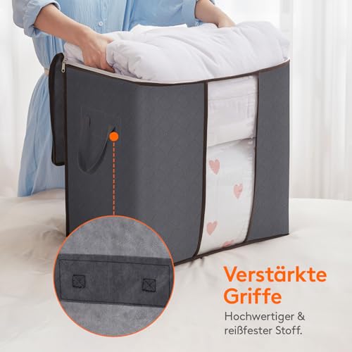 Lifewit 3 Stück 100L Aufbewahrungstasche, Faltbare Umzugskartons mit Verstärkt Griff… – Ansicht 3