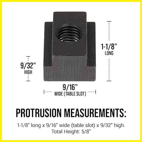 Mission Automotive T-Slot Nuts - Black Oxide Hardware & T-Slot Tie Downs - Compatible With Toyota Tundra & Toyota Tacoma Bed Rails - Truck Accessories & Pickup Bed Rail Clamps - Pack of 5, Alloy Steel