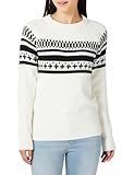 [Amazon Essentials] フェアアイル柄 セーター ソフトタッチ クルーネック レディース ブラック ホワイト Simplified Fairisle XL