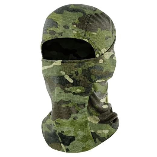 fuinloth Cagoule Moto Balaclava，Bike Masque de Ski Mask Running Protection UV et Vent pour Homme/Femme Camo Vert
