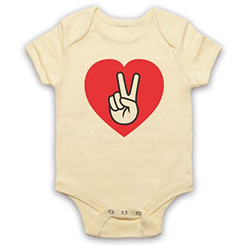 Barboteuse bébé Peace and Love en coton bio vêtement naissance motif rétro