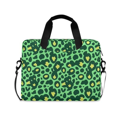 Bolso para laptop con cierre y correa 15.6" estampado leopardo