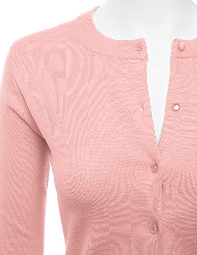 Image of LALABEE Women's Crew Neck Gem Button Long Sleeve Soft Knit Cardigan Sweater