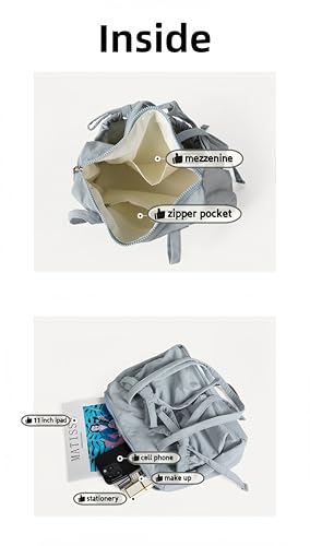 Coquette Tote Bag Women Bow Tie Balletcore Shoulder Bag Zipper Nylon Bags Casual Lightweight Coquette Stuff4