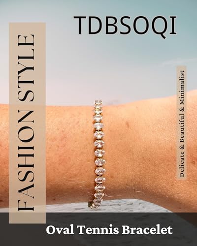 Tennis Bracelets for Women Dainty 14K Gold Plated Cubic Zirconia Classic Round Oval Baguette Tennis Bracelet Stack Jewelry Gift Size 6.5"+1"2