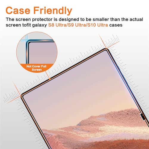 AACL [2 Pack] Tempered Glass for Samsung Galaxy Tab S9 Ultra/Tab S8 Ultra Screen Protector(14.6 Inch), [Bubble-Free][Anti-Scratch][Case-Friendly]