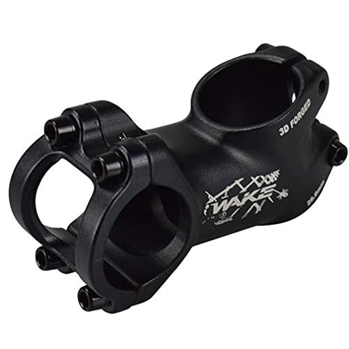 MTB Stem 31.8 Stem 60mm 25 Degree Wake Mountain Bike Stem Short Handlebar Stem for Most Bicycle, Road Bike, MTN, BMX, Fixie Gear, Cycling (Aluminum Alloy, Black)