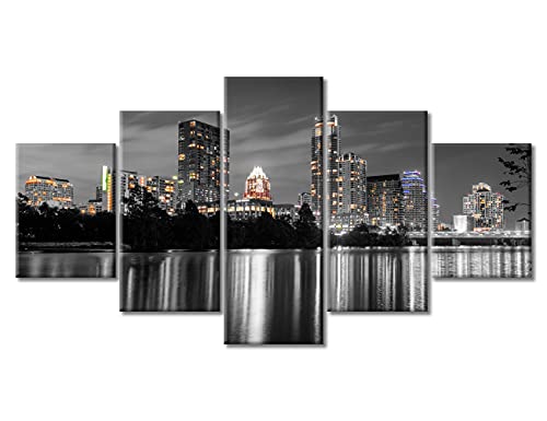 Cadre prêt à accrocher paysage urbain Austin 152cm